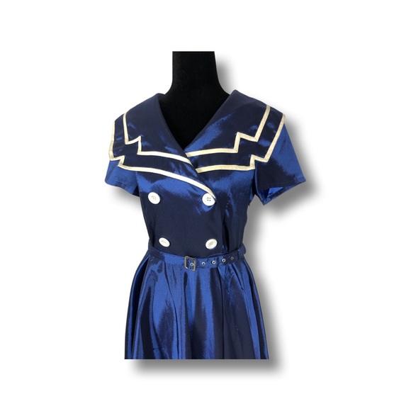 Vintage Blue Sailor Dress - Picture 3 of 8